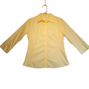 Women's Merona Yellow Long Sleeve Button Down Blouse  Size Small